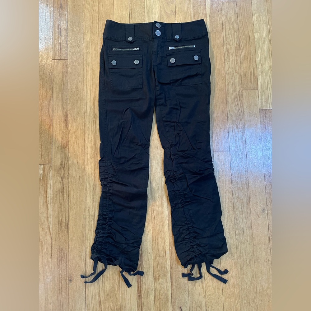 Women’s I.N.C. International Concepts Black Cargo Pants with Drawstring Detail